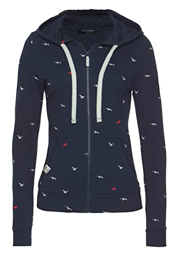 TrendiMax Damen Sweatshirt Kapuzenpullover Jacke mit Kapuze Hoodie Pullover Sweatjacke Kapuzenjacke, Blau, S von TrendiMax