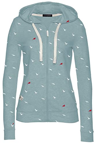 TrendiMax Damen Sweatshirt Kapuzenpullover Jacke mit Kapuze Hoodie Pullover Sweatjacke Kapuzenjacke, Himmel Blau, S von TrendiMax