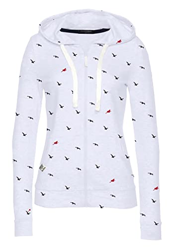 TrendiMax Damen Sweatshirt Kapuzenpullover Jacke mit Kapuze Hoodie Pullover Sweatjacke Kapuzenjacke, Weiß, XL von TrendiMax