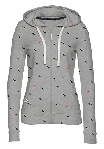 TrendiMax Damen Sweatshirt Kapuzenpullover Jacke mit Kapuze Hoodie Pullover Sweatjacke Kapuzenjacke, Grau, S von TrendiMax