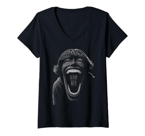 Damen SCP 67 Six Seven 6 7 Meme Design 6 7 T-Shirt mit V-Ausschnitt Damen SCP 67 Six Seven 6 7 Meme Design 6 7 T-Shirt mit V-Ausschnitt von Trending Meme Saying 6 7 for Men Women Kids