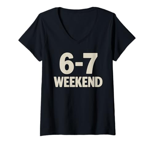 Damen SCP 67 Six Seven 6 7 Meme Design 6 7 T-Shirt mit V-Ausschnitt Damen SCP 67 Six Seven 6 7 Meme Design 6 7 T-Shirt mit V-Ausschnitt von Trending Meme Saying 6 7 for Men Women Kids