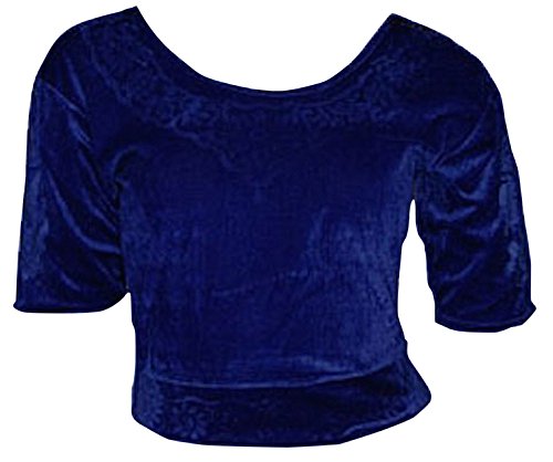 Trendofindia Dunkelblau Choli (Sari Oberteil) Samt Gr. 42 Gr. L ideal für Bauchtanz von Trendofindia