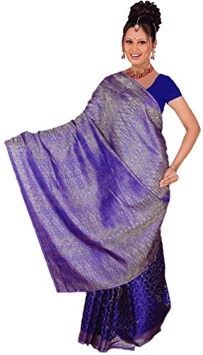 Trendofindia Indischer Sari - Festlicher Designer Saree in Blau CA110 - Traditioneller Hochzeitssari für Damen von Trendofindia