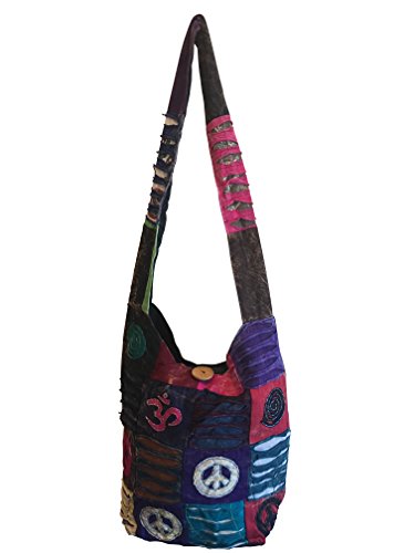 Trendofindia Patchwork Tasche Schultertasche Umhängetasche Peace Om Shopper von Trendofindia