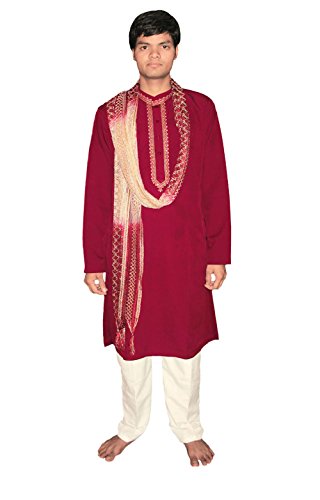 Trendofindia Rot Bollywood Herrenset Größe L von Trendofindia