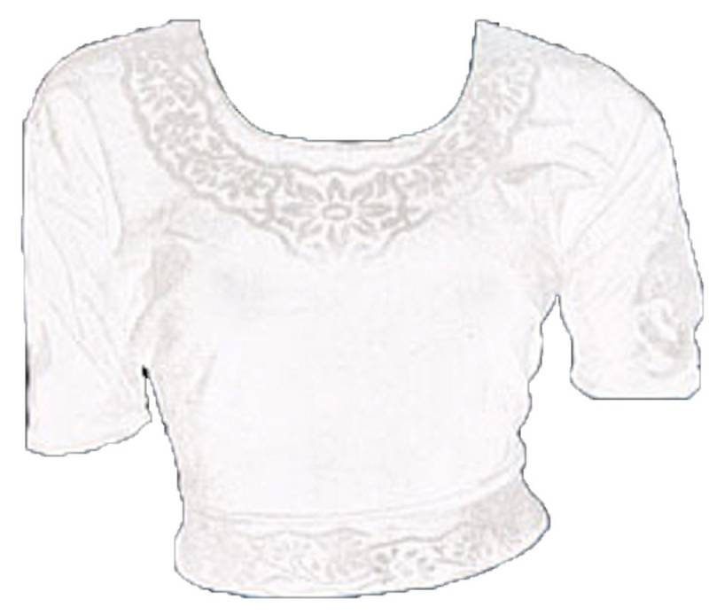 Weiß Samt Top Choli Oberteil Für Sari Gr. S Bis 3xl von Trendofindia