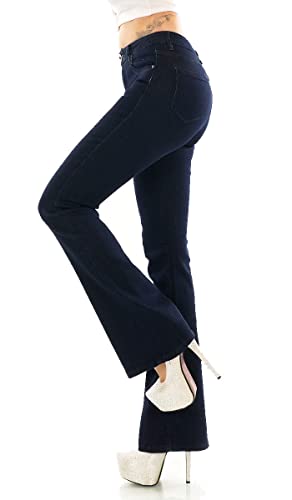 Trendstylez Damen Flare Cut Bootcut Schlag Stretch Jeans Hose darkblue J1632-7 Größe 40 von Trendstylez