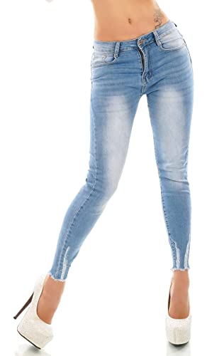 Trendstylez Damen Slim Fit Stretch Skinny Frayed Vintage Röhre Jeans Push Up Stone Washed J2200 Größe 42 von Trendstylez