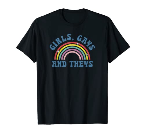 Pride Girls Gays And Theys Sparkling Rainbow Logo T-Shirt von Trendy Apparel