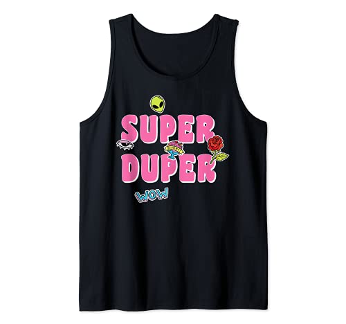 Trendy Super Duper Faux Patch Icon Alien Sundae Tank Top von Trendy Apparel