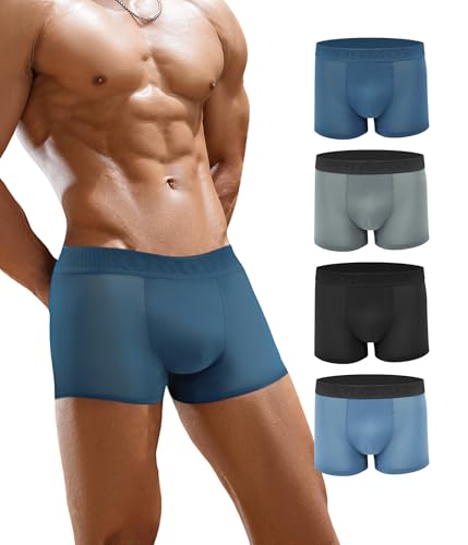 Herren Microfaser Trunks – Seidig weiche Unterhosen, atmungsaktive Boxershorts, feuchtigkeitsableitende Dry-Fit Unterwäsche, Multipack (B740, L) von Trendy Boy