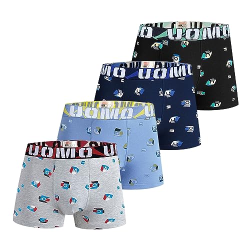 Trendy Boy Boxershorts Jungen Baumwolle Boxershorts Kinder Unterhose Unterwäsche 8-16 Jahre 4er Pack Mehrfarbiges Set Ultra Weich (5108, 14-16 Years) von Trendy Boy