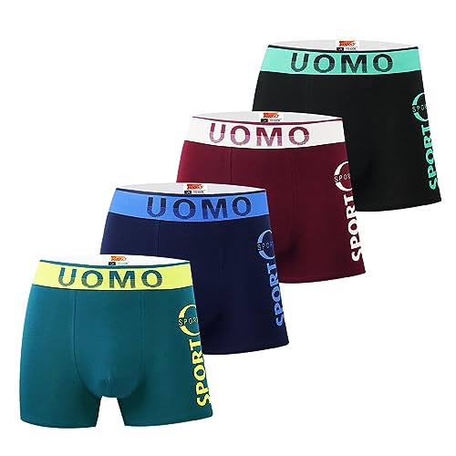 Trendy Boy Herren Boxer Slips Uomo Unterwäsche mit Premium Baumwolle Große Y-Front - 4-Pack mehrfarbiges italienisches Design Ultra Soft (1989, XXL) von Trendy Boy