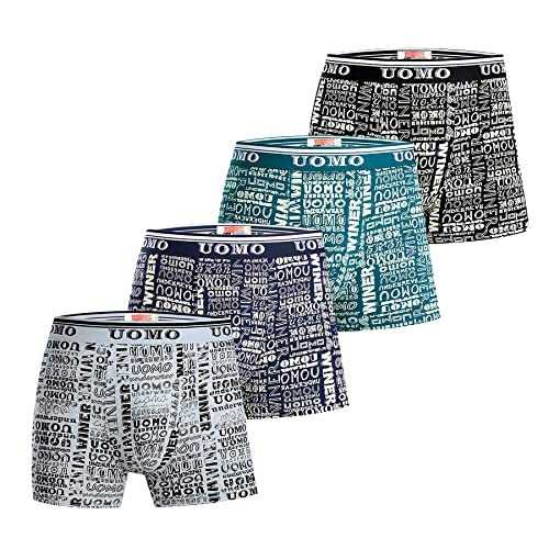 Trendy Boy Herren Boxer Slips Uomo Unterwäsche mit Premium Baumwolle Große Y-Front - 4-Pack mehrfarbiges italienisches Design Ultra Soft (5066, 3XL, 3X_l) von Trendy Boy