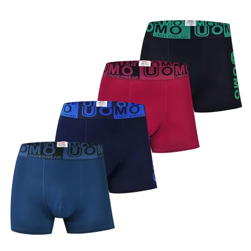 Trendy Boy Herren-Boxershorts Uomo Unterwäsche mit Premium-Baumwolle Large Y Front – 4er-Pack Mehrfarbiges italienisches Design Ultra Soft (1858, 3XL) von Trendy Boy