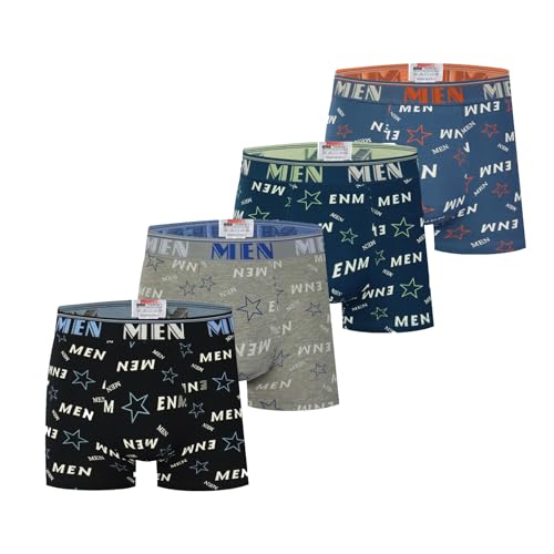 Trendy Boy Herren-Boxershorts Uomo Unterwäsche mit Premium-Baumwolle Large Y Front – 4er-Pack Mehrfarbiges italienisches Design Ultra Soft (5091, L) von Trendy Boy