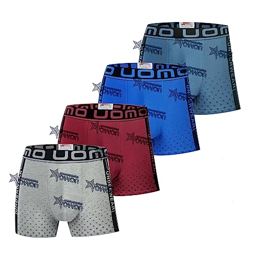 Trendy Boy Herren-Boxershorts Uomo Unterwäsche mit Premium-Baumwolle Large Y Front – 4er-Pack Mehrfarbiges italienisches Design Ultra Soft (5091, M) von Trendy Boy