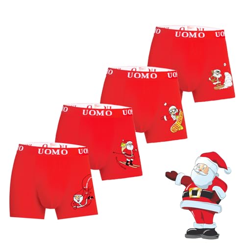 Trendy Boy Herren-Weihnachts-Boxershorts Unterwäsche mit Premium-Baumwolle – Große Y-Front – Italienische Design-Trunks – Neujahrs- und Weihnachts-Sonderkollektion (5210, L) von Trendy Boy