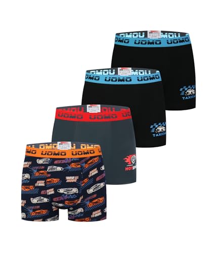 Trendy Boy Jungen Baumwoll-Boxershorts Unterwäsche, 4er-Pack – Ultraweiche Boxer Briefs, Mehrfarbig, Größen 6-16 Jahre (B720, 9-10 Years) von Trendy Boy