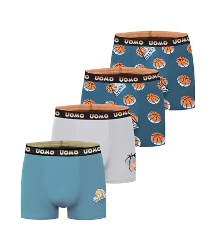 Trendy Boy Jungen Baumwoll-Boxershorts Unterwäsche, 4er-Pack – Ultraweiche Boxer Briefs, Mehrfarbig, Größen 6-16 Jahre (B722, 11-12 Years) von Trendy Boy