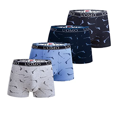 Trendy Boy Jungen Baumwolle Boxer Slips Unterwäsche 8-18 Jahre Unterhose 4er Pack Mehrfarbiges Set Italienisches Design Ultra Soft (5092-1, 14-16 Years) von Trendy Boy