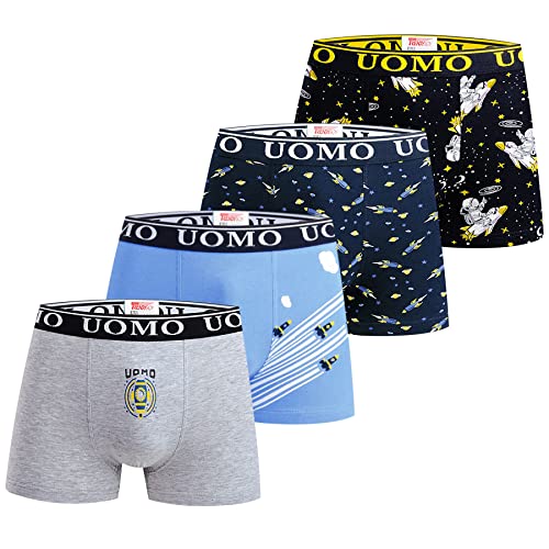 Trendy Boy Jungen Baumwolle Boxer Slips Unterwäsche 8-18 Jahre Unterhose 4er Pack Mehrfarbiges Set Italienisches Design Ultra Soft (5140, 12-14 Years) von Trendy Boy