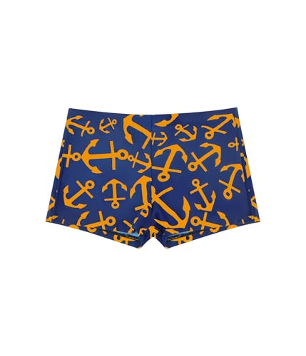 Trendy Boy Jungen Schwimmshorts, Kinder Badehosen mit Elastischem Bund und Kordelzug, Strandbekleidung für Kleine Jungen 2-16 Jahre (6-8 Years, LA649-OrangeAnchor) von Trendy Boy