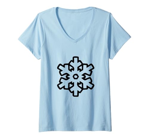 Damen Schneeflocken-Kostüm-Grafik T-Shirt mit V-Ausschnitt von Trendy Christmas