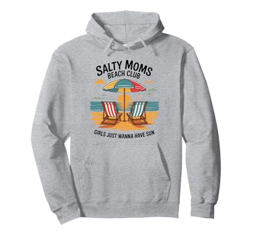 Salty Moms Beach Club, lustige Retro-Sommerstimmung für Mädchen Pullover Hoodie Salty Moms Beach Club, lustige Retro-Sommerstimmung für Mädchen Pullover Hoodie von Trendy Coastal Summer Vibes Apparel for Cool Moms