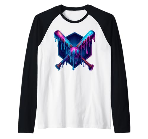 Baseball Drip für Jungen Drippy Design Jugend Mädchen Baseball Raglan von Trendy Drippy Sports Apparel for Boys and Youth