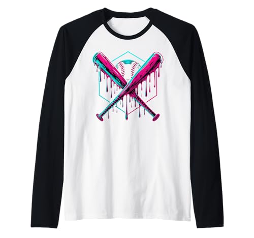 Baseball Drip für Jungen Drippy Design Jugend Mädchen Baseball Raglan von Trendy Drippy Sports Apparel for Boys and Youth