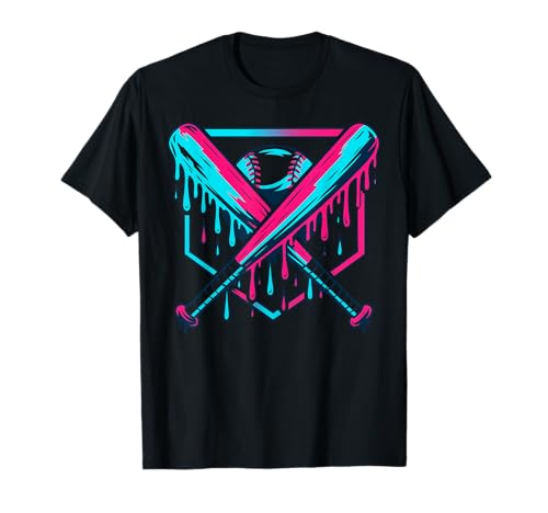 Baseball Drip für Jungen Drippy Design Jugend Mädchen Baseball T-Shirt von Trendy Drippy Sports Apparel for Boys and Youth