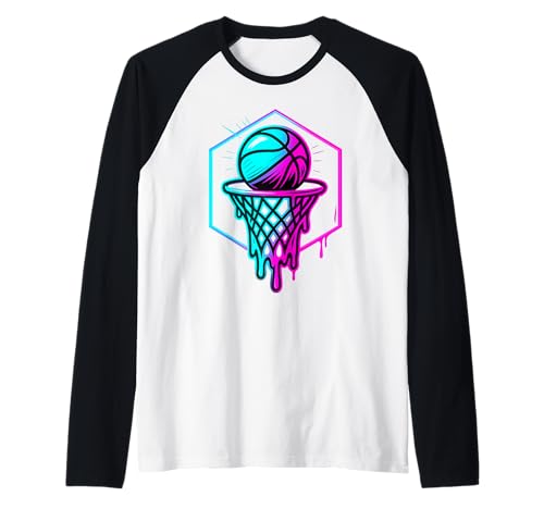 Basketball Drip für Jungen Drippy Design Jugend Jungen Basketball Raglan von Trendy Drippy Sports Apparel for Boys and Youth