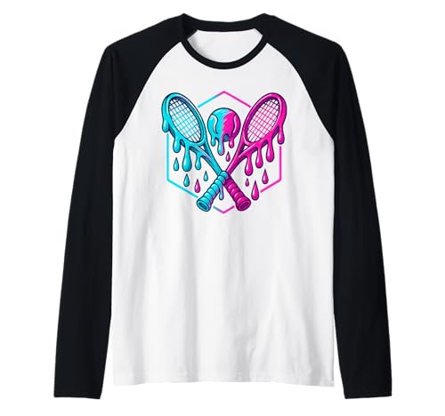 Tennis Drip für Jungen Drippy Design Jugend Mädchen Tennis Raglan von Trendy Drippy Sports Apparel for Boys and Youth
