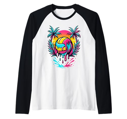 Volleyball Drip für Jungen Drippy Design Jugend Mädchen Raglan von Trendy Drippy Sports Apparel for Boys and Youth