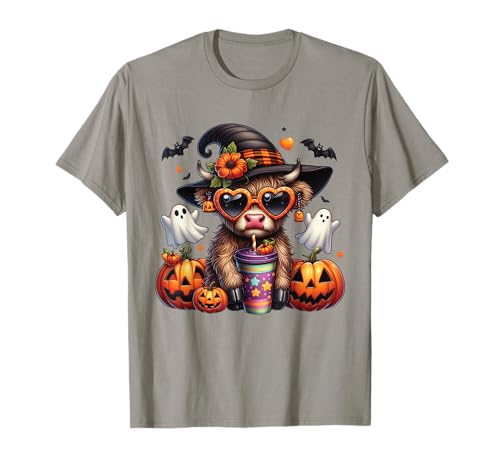 Highland Cow Halloween-Shirt, niedliches Pumpkin Ghost Fall, Kinder T-Shirt Highland Cow Halloween-Shirt, niedliches Pumpkin Ghost Fall, Kinder T-Shirt von Trendy Funny Highland Cow Halloween Apparel