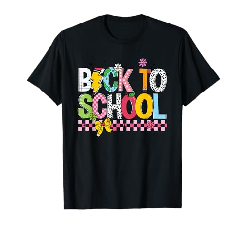 Niedliche Retro-Bunte Schulanfangs-Lehrer-Mädchen T-Shirt Niedliche Retro-Bunte Schulanfangs-Lehrer-Mädchen T-Shirt von Trendy Kids Teacher Student School Graphic Tees
