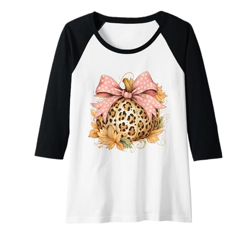 Damen Leopard Kürbis Schleife Herbst Outfit Niedlich Herbst Thanksgiving Raglan Damen Leopard Kürbis Schleife Herbst Outfit Niedlich Herbst Thanksgiving Raglan von Trendy Leopard Pumpkin Autumn Thanksgiving Outfits
