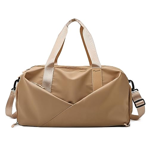 Duffle Bag, Turnbeutel für Damen, separates Schuhfach Yogatasche, Nass- und Trockentrennung Strandtasche, Walnuss, Small, Freizeit von Trendy Tandi