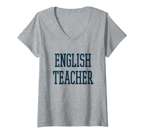Damen In My Engaged Era English Teacher Collegiate T-Shirt mit V-Ausschnitt Damen In My Engaged Era English Teacher Collegiate T-Shirt mit V-Ausschnitt von Trendy Wedding Engagement Apparel