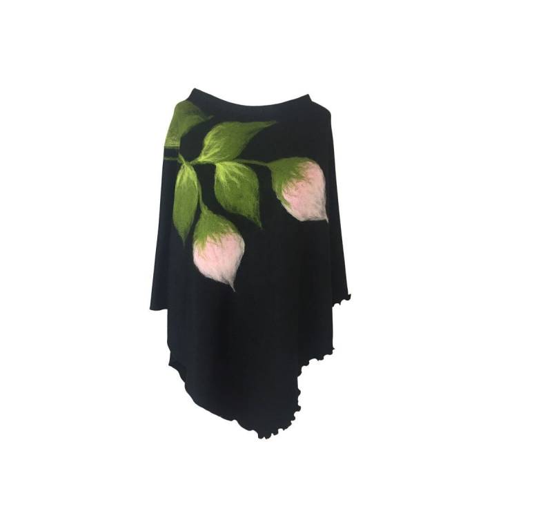 Mit Wolle Bemalter Gefilzter Poncho. Ein Schönes Geschenk von Trendy4lady