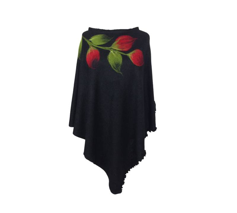 Mit Wolle Bemalter Gefilzter Poncho. Ein Schönes Geschenk von Trendy4lady