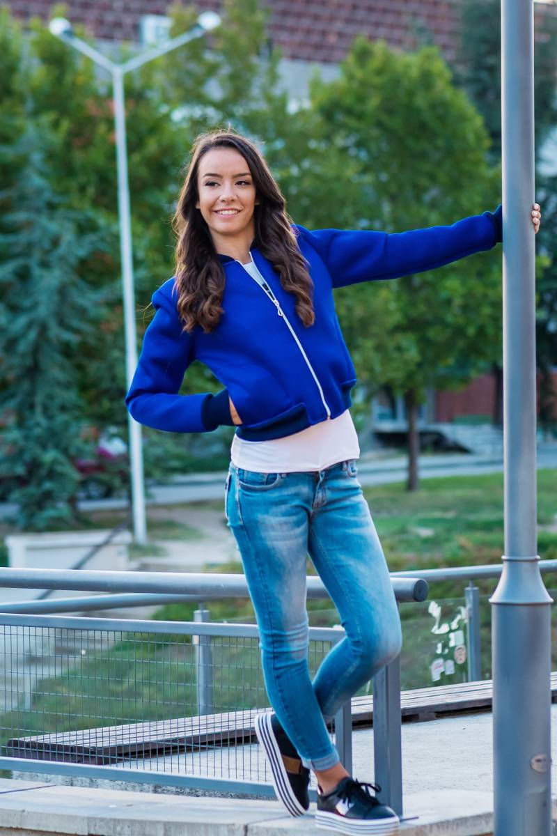 Bomber Frau Jacke Coach Racing Windbreaker Navy Blau Rising Sun Rockabillity Im Freien von TrendyBG