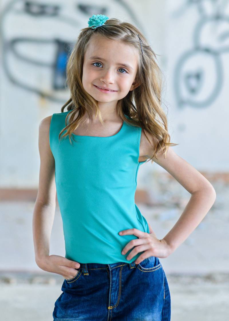 Mint Mädchen Top, Kleinkind Tailliertes Ärmelloses Shirt Sommer Top Langes Ausgestattet T Mint Mädchen Top, Kleinkind Tailliertes Ärmelloses Shirt Sommer Top Langes Ausgestattet T von TrendyBG