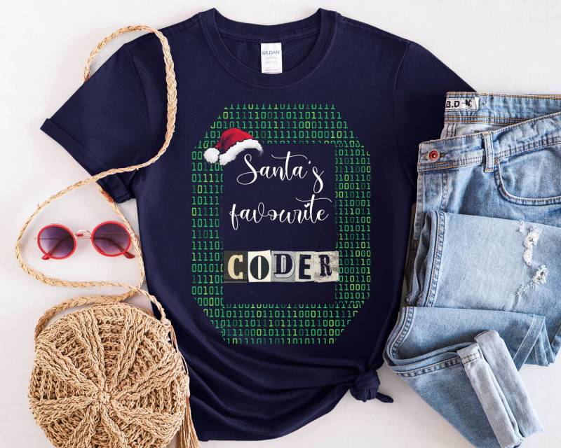 Coder Tshirt, Programmierer Programmier-T-Shirt, Hacker-Shirt, Geek-Geschenke Für Ihn, Coder-Geschenk, Weihnachtsmanns Liebling von TrendyBee92