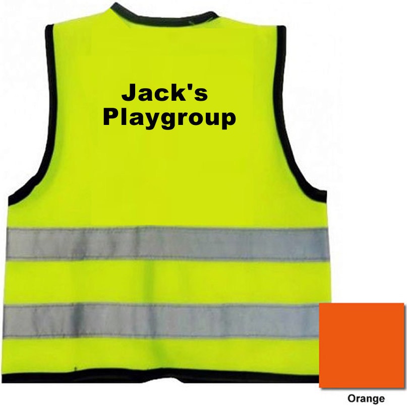 Gedruckter Benutzerdefinierter Text Oder Logo Kind Säugling Reflektierende Sicherheitsweste Rückseite Vorderseite Pink Gelb Orange Hivis Sport Gedruckter Benutzerdefinierter Text Oder Logo Kind Säugling Reflektierende Sicherheitsweste Rückseite Vorderseite Pink Gelb Orange Hivis Sport von TrendyCraftsShop