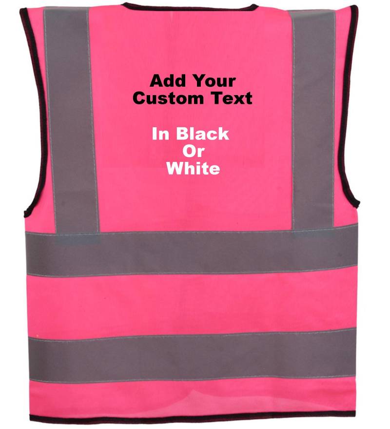 Kinderwesten Pink Reflektierende Individuell Gedruckte Sicherheit Hallo Sicht Sportgruppen Schule Maßgeschneiderte Personalisieren Hivis Größen von TrendyCraftsShop