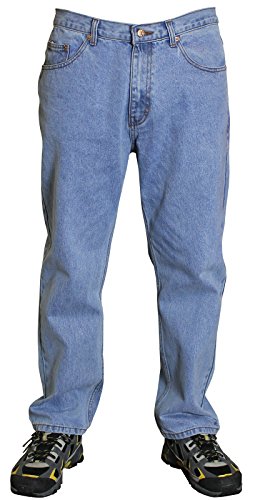 TrendyFashion Herren Quality Euro Denim 100% Baumwolle REGULÄRE Passform GERADE STRAPAZIERFÄHIG Jeans - Himmelblau, W40 L29 regulär von TrendyFashion