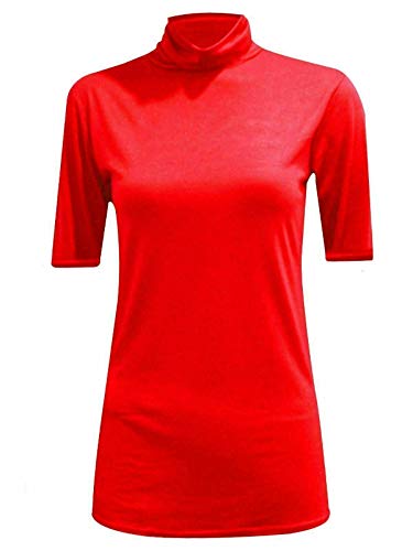 TrendyFashion Damen-Pullover, kurzärmelig, Rollkragen, Polo-Ausschnitt, kurze Ärmel, Stretch, Casual, Kurzarm-Pullover mit Polokragen, Rot 38-40 TrendyFashion Damen-Pullover, kurzärmelig, Rollkragen, Polo-Ausschnitt, kurze Ärmel, Stretch, Casual, Kurzarm-Pullover mit Polokragen, Rot 38-40 von TrendyFashion